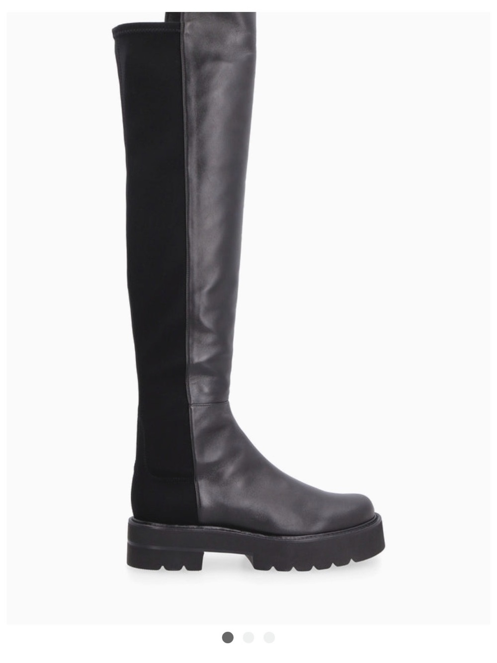 Stuart Weitzman 5050 Lift Black Over-the-Knee Lug Sole Boots